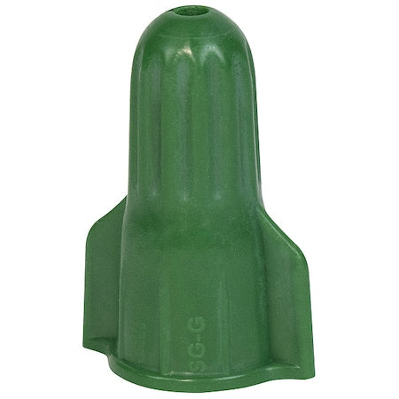 Twist-On Wire Connector, 10 AWG Max, Green, Polypropylene Insulation, 600 V, 100 PK