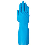 Chemical Resistant Gloves, Nitrile, Full, Gauntlet, Blue, 10, 1 PR