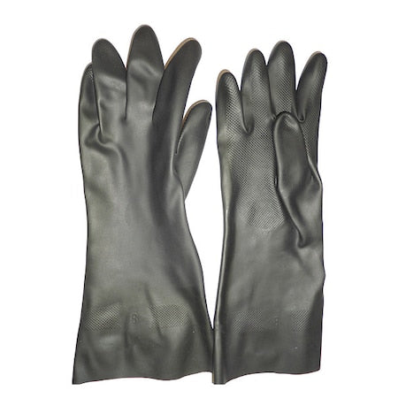 Chemical Resistant Gloves, Neoprene, 12 in L, 25 mil, Black, XL, 1 PR