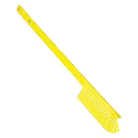 59/100 in W Wand Brush, Medium, 17 in L Handle, 2 9/25 in L Brush, Yellow, Plastic