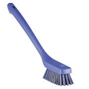 1 73/100 in W Scrub Brush, Stiff, 12 in L Handle, 4 33/100 in L Brush, Purple, Plastic