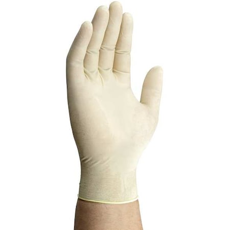 D14, Disposable Gloves, 7 mil Palm, Latex, Powder-Free, L (10), 100 PK, White