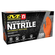 RDT, Nitrile Diposable Gloves, 8 mil Palm, Diamond Texture, Powder-Free, XL ( 11 ), 100 PK, Orange