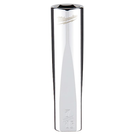 3/8 in. Drive 7/16 in. SAE 6-Point Deep Socket with FOUR FLAT Sides