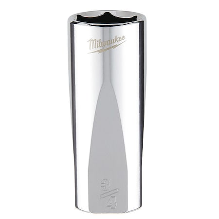 3/8 in. Drive 3/4 in. SAE 6-Point Deep Socket with FOUR FLAT Sides