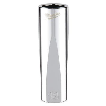 3/8 in. Drive 14mm Metric 6-Point Deep Socket with FOUR FLAT Sides