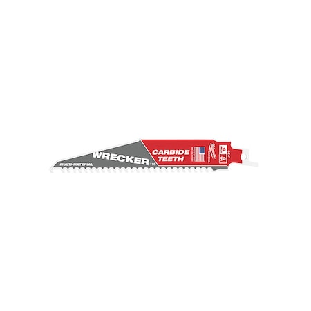 6 in. 6 TPI SAWZALL THE WRECKER with CARBIDE TEETH Multi-Material Reciprocating Saw Blade (1 pk)