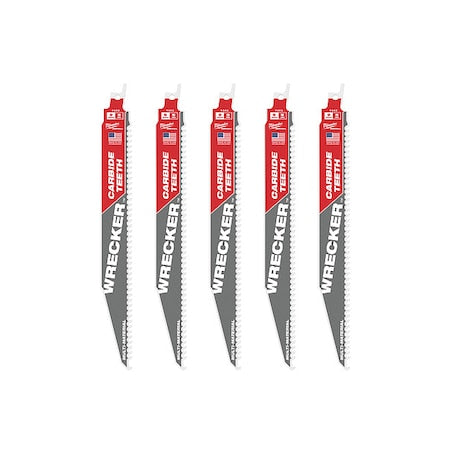 9 in. 6 TPI SAWZALL THE WRECKER with CARBIDE TEETH Multi-Material Reciprocating Saw Blade (5 pk)