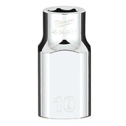 1/2 in. Drive 10mm Metric 6-Point Socket with FOUR FLAT Sides