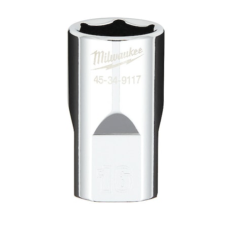1/2 in. Drive 16mm Metric 6-Point Socket with FOUR FLAT Sides