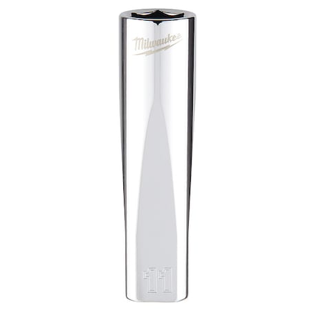 3/8 in. Drive 11mm Metric 6-Point Deep Socket with FOUR FLAT Sides