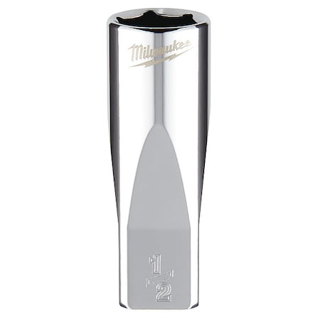 1/4 in. Drive 1/2 in. SAE 6-Point Deep Socket with FOUR FLAT Sides