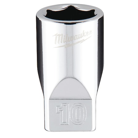 1/4 in. Drive 10mm Metric 6-Point Socket with FOUR FLAT Sides