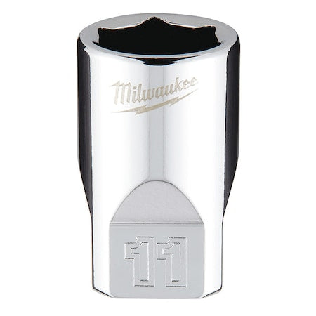 1/4 in. Drive 11mm Metric 6-Point Socket with FOUR FLAT Sides