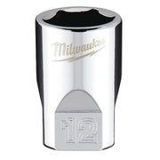 1/4 in. Drive 12mm Metric 6-Point Socket with FOUR FLAT Sides