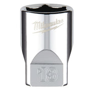 1/4 in. Drive 13mm Metric 6-Point Socket with FOUR FLAT Sides