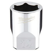 1/4 in. Drive 14mm Metric 6-Point Socket with FOUR FLAT Sides