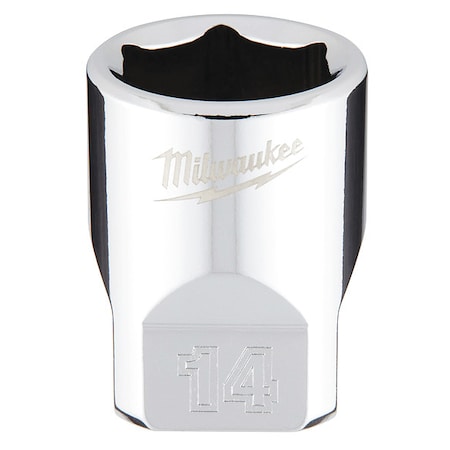 1/4 in. Drive 14mm Metric 6-Point Socket with FOUR FLAT Sides