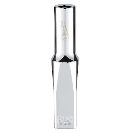 1/4 in. Drive 5.5mm Metric 6-Point Deep Socket with FOUR FLAT Sides