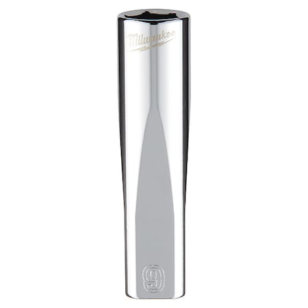 1/4 in. Drive 9mm Metric 6-Point Deep Socket with FOUR FLAT Sides
