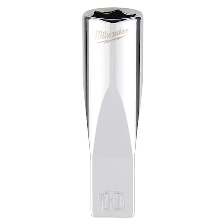 1/4 in. Drive 10mm Metric 6-Point Deep Socket with FOUR FLAT Sides
