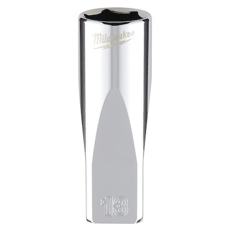 1/4 in. Drive 13mm Metric 6-Point Deep Socket with FOUR FLAT Sides