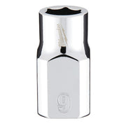 3/8 in. Drive 9mm Metric 6-Point Socket with FOUR FLAT Sides