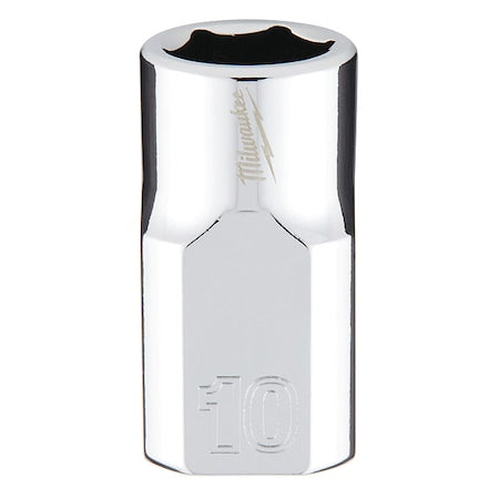 3/8 in. Drive 10mm Metric 6-Point Socket with FOUR FLAT Sides