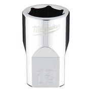 3/8 in. Drive 12mm Metric 6-Point Socket with FOUR FLAT Sides