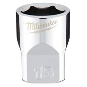 3/8 in. Drive 15mm Metric 6-Point Socket with FOUR FLAT Sides