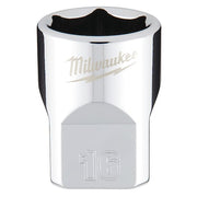3/8 in. Drive 16mm Metric 6-Point Socket with FOUR FLAT Sides