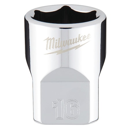 3/8 in. Drive 16mm Metric 6-Point Socket with FOUR FLAT Sides