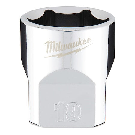 3/8 in. Drive 19mm Metric 6-Point Socket with FOUR FLAT Sides