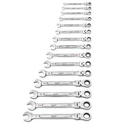 15 pc. SAE Flex Head Ratcheting Combination Wrench Set