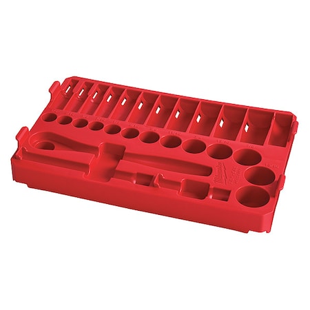 28 pc. 3/8 in. Drive SAE Ratchet and Socket Tray for PACKOUT Low-Profile Compact Organizer