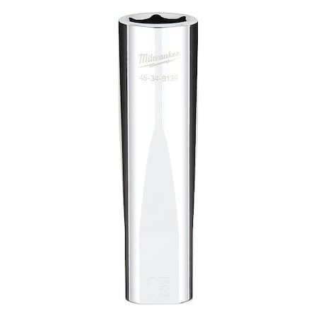 1/2 in. Drive 15mm Metric 6-Point Deep Socket with FOUR FLAT Sides