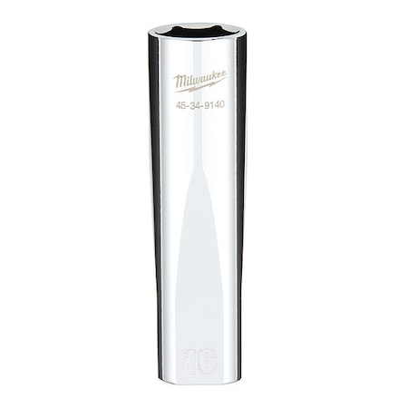 1/2 in. Drive 16mm Metric 6-Point Deep Socket with FOUR FLAT Sides