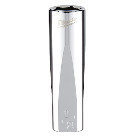 3/8 in. Drive 1/2 in. SAE 6-Point Deep Socket with FOUR FLAT Sides