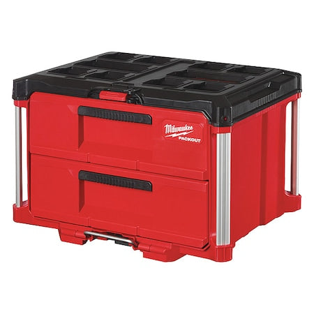 PACKOUT 2-Drawer Tool Box, 50 lb Capacity / 25 lb Capacity per Drawer, 22" W x 16" D x 14" H