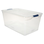 Stack & Nest Storage Tote W/ Lid, 23.8 gal, 29 in L x 17-3/4 in W x 13-1/4 in H, Clear