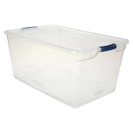 Stack & Nest Storage Tote W/ Lid, 23.8 gal, 29 in L x 17-3/4 in W x 13-1/4 in H, Clear