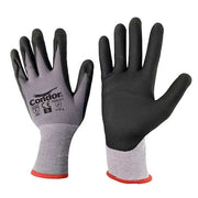 Coated Gloves, Nitrile, Sandy, Palm, 4 Abrasion Level, Black/Gray, S (7) 1 PR