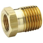 Hex Bushing Brass Bushing, 1/8 in Female NPT X 1/4 in Male NPT