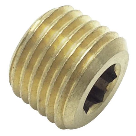 Brass Internal Hex Head Plug, Male BSPT