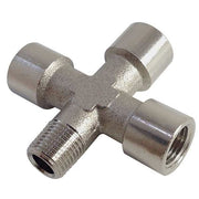 Female x Male Cross Brass Equal Cross, 1/4 in Female BSPP X 1/4 in Female BSPP