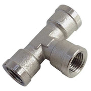 Female Tee Brass Tee, 1 in Female BSPP X 1 in Female BSPP