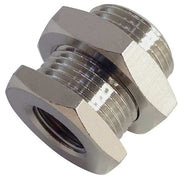 Female x Male Bulkhead Connector Brass Bulkhead Connector, 5 mm Female Metric X 10 mm Male Metric