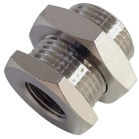 Female x Male Bulkhead Connector Brass Bulkhead Connector, 5 mm Female Metric X 10 mm Male Metric