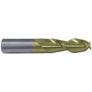 2-Flute Carbide Square Single-End High-Perf End Mill for Alum CTD CEM-AM2-ZN ZrN 1x1x3-1/4x6