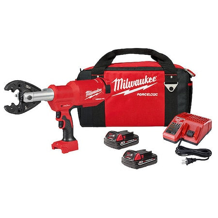 M18 FORCE LOGIC 6 Ton Pistol Utility Crimper Kit with D3 Grooves and Fixed BG Die Jaw